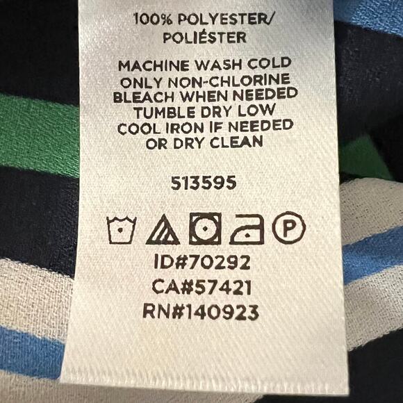 LOFT Outlet Stripe Sleeveless Blouse Blue Green Scoop Neck Tank Top NWT Size M - Picture 10 of 11